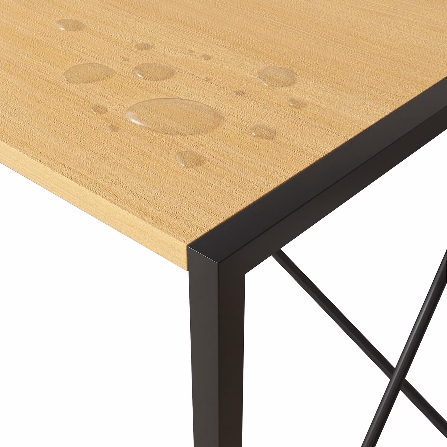 MCC Direct Miami Felix Folding Writing Desk in Natural Wood with X-Frame Design – 4