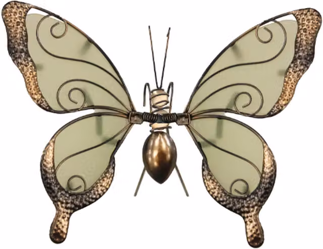 Betley Butterfly Multicolour Glass Glow in the Dark Dragonfly Butterfly Hanging Pot Hanger