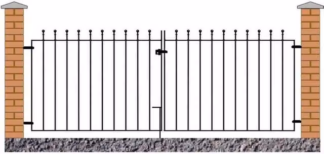 Burbage Iron Craft Manor Flat Top Double Driveway Swing Gate in Black, W: 365.8 cm, H: 91.5 cm