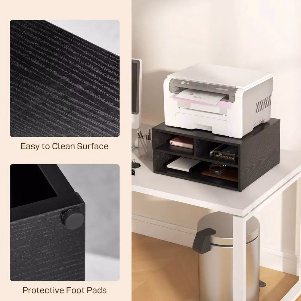 VOGREX Black 3-Tier Desktop Printer Organiser Stand, W/D/H: 40.0 x 22.5 x 16.0 cm – 6