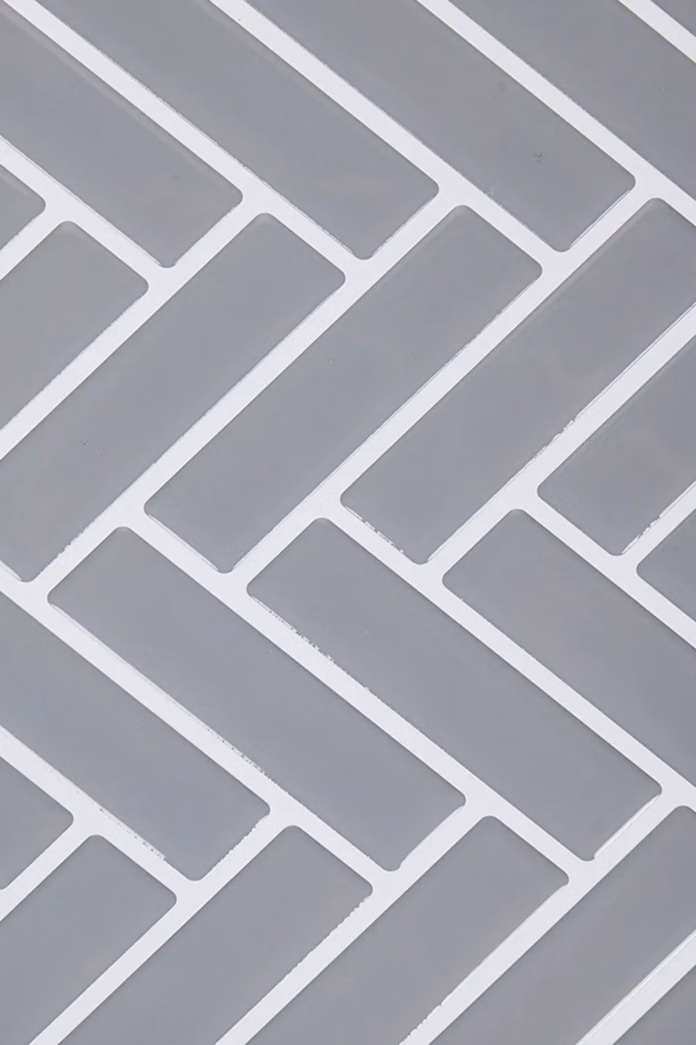 Living and Home 10-Piece Self-Adhesive 3D Herringbone Tile Look Wall Stickers in Grey – 4