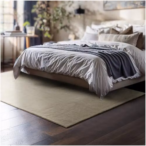 tectake Zonelle Fluffy Rug in Sand, Allergy-Friendly and Washable Polyester Carpet, W/D: 120 x 170 cm – 1