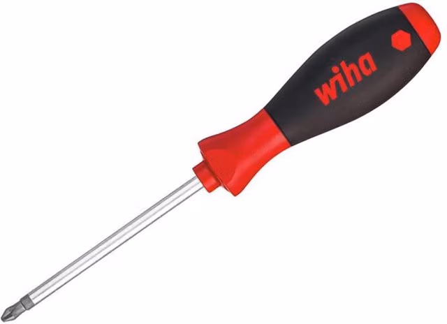 Wiha SoftFinish Phillips PH1 Screwdriver, Red, Stainless Steel, 100mm