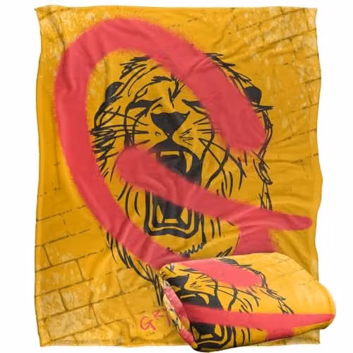 Warner Brothers Harry Potter Gryffindor Graffiti Fleece Blanket, Multicolour and White, W: 152 cm, D: 127 cm – 1