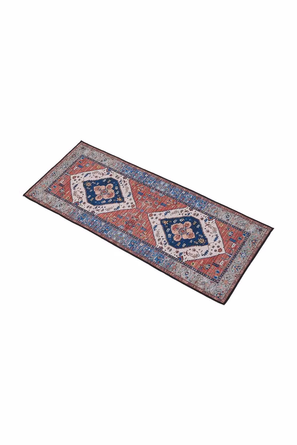 Living and Home Bohemian-Inspired Non-Slip Rectangular Runner Rug in Red and Multicolour, W: 50 cm, L: 120 cm – 4