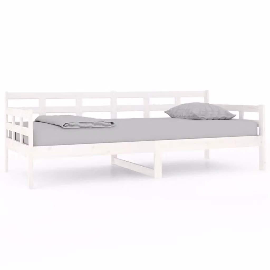 Berkfield Home White Solid Wood Pine Day Bed W/D/H: 90 x 200 cm – 2