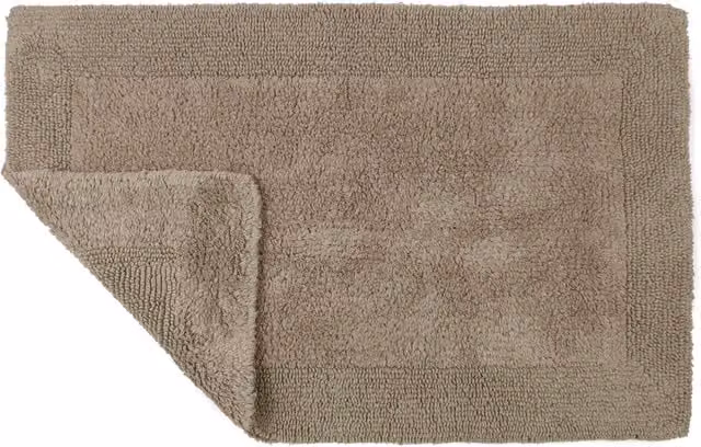 Allure Bath Fashions Elegance Reversible Heavyweight Cotton Bath Mat in Brown, W: 53 cm x D: 85 cm