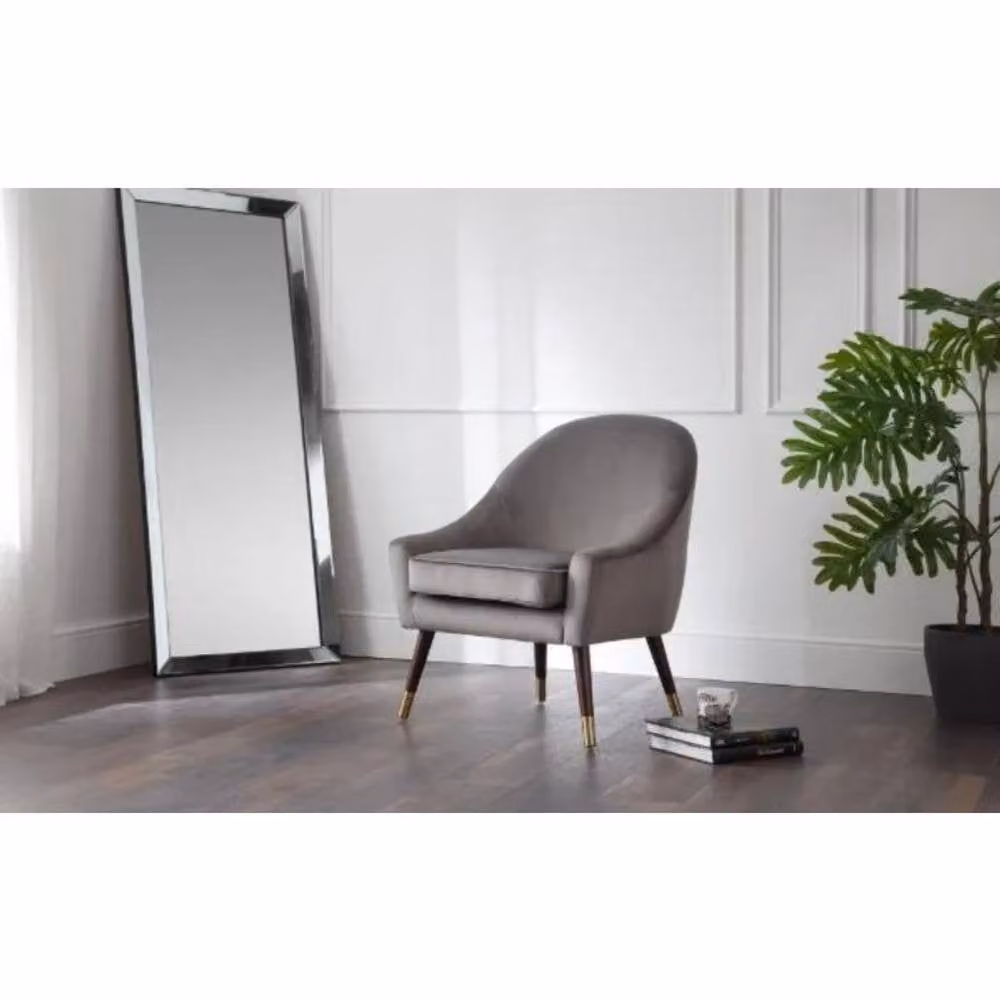 Julian Bowen Elliot Grey Velvet Armchair – 3