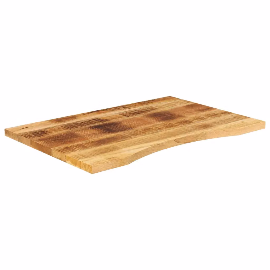 Berkfield Home Rustic Solid Mango Wood Desk Top with Curve, Brown, W: 100 cm, D: 50 cm, H: 2.5 cm – 2