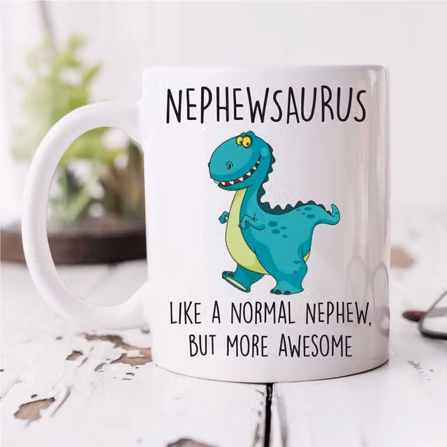 60 Second Makeover Limited Nephewasaurus Dinosaur Mug in White