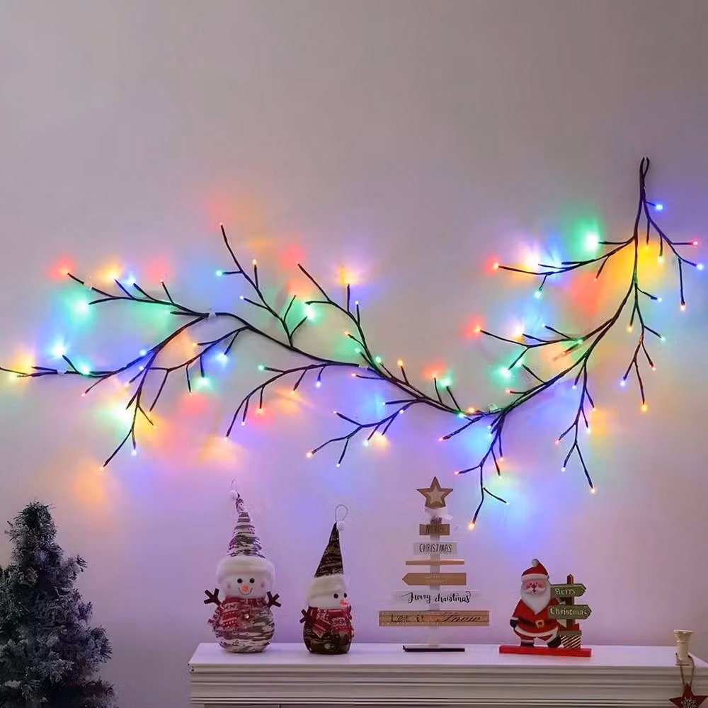 Kelvenix Solar Willow Vine Fairy String Lights with Multicolour RGB LED in Brown – 2
