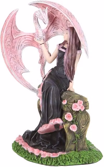 KDMK Mystical Bond Dragon Figurine, Pink and Multicolour Tabletop Ornament