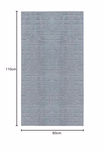 Desire Rugs Ivy Cubed Trellis Non-Slip Machine Washable Kitchen Floor Mat, Grey, W: 60 cm, D: 110 cm – 2