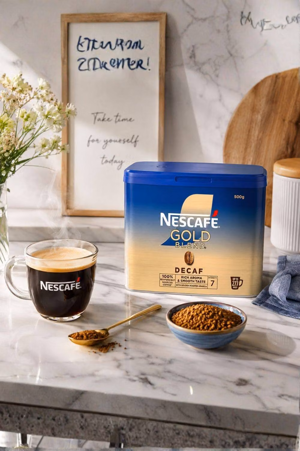 Nescafe Gold Blend Decaf Instant Coffee, 2 x 500g Tins, Brown – 2