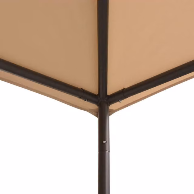 Berkfield Home Gazebo Pavilion Tent Canopy in Beige with Steel Frame, W: 300 cm x D: 300 cm x H: 290 cm
