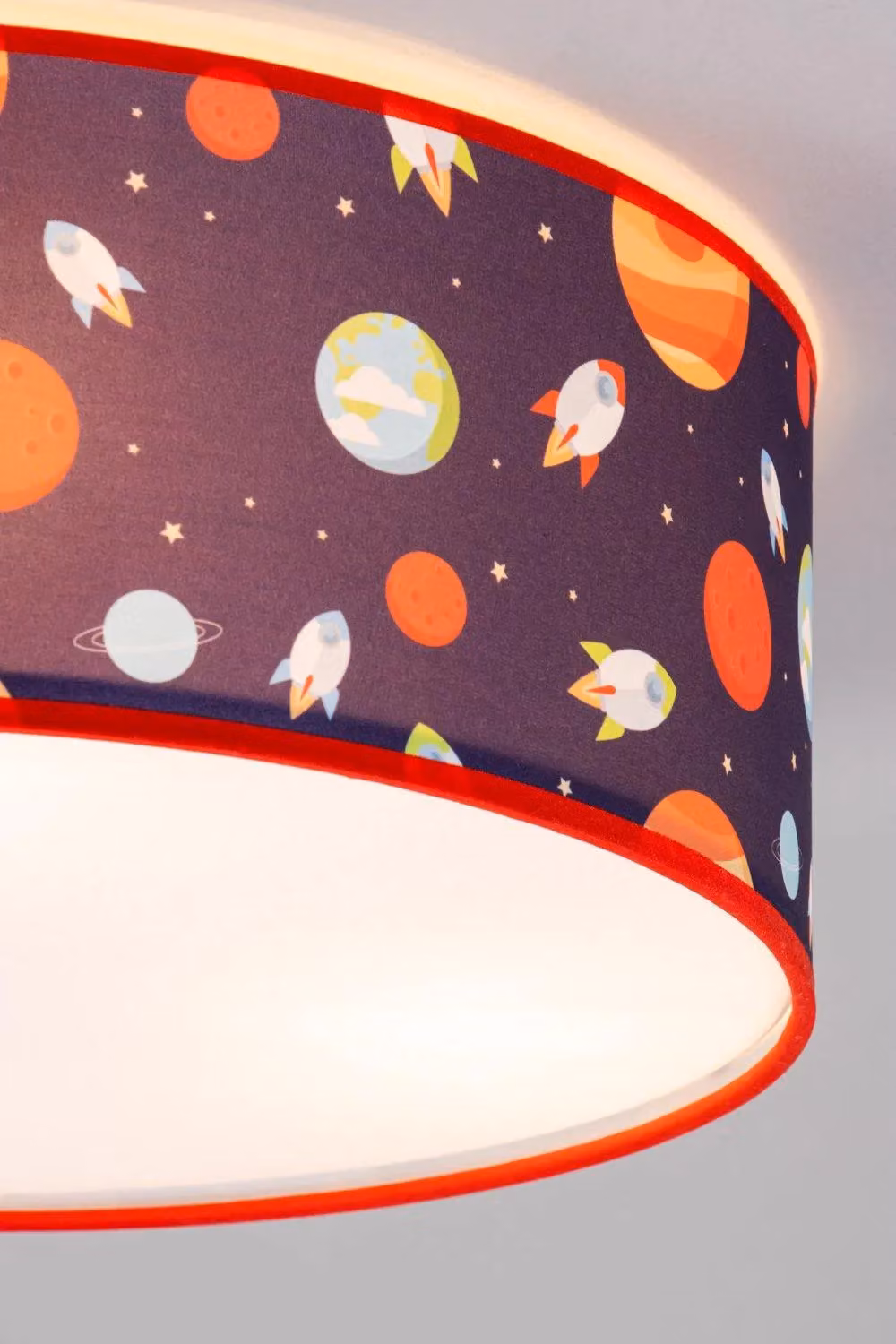BHS Lighting Glow Space Blue and Multicolour Fabric Flush Ceiling Light W/D/H: 40 x 40 x 15 cm – 2