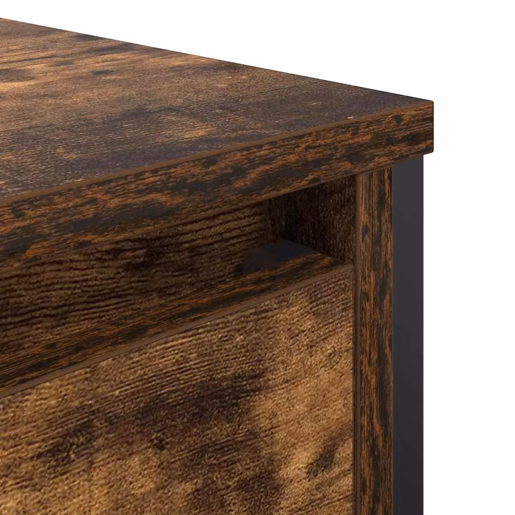 Berkfield Home Modern Smoked Oak Bathroom Basin Cabinet in Brown, W/D/H: 60 x 34.5 x 60 cm – 6