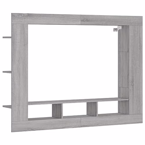 vidaXL Modern Grey Sonoma TV Cabinet in Engineered Wood W: 152 cm, D: 22 cm, H: 113 cm
