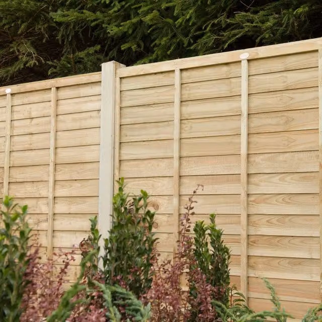 Superlap Impregnated Wood Fence Board in Forest, Gold or Beige, Height: 183 cm