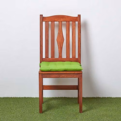 Homescapes Set of 4 Green Quilted Cotton Seat Pads, W/D/H: 40 x 40 x 6.5 cm – 4