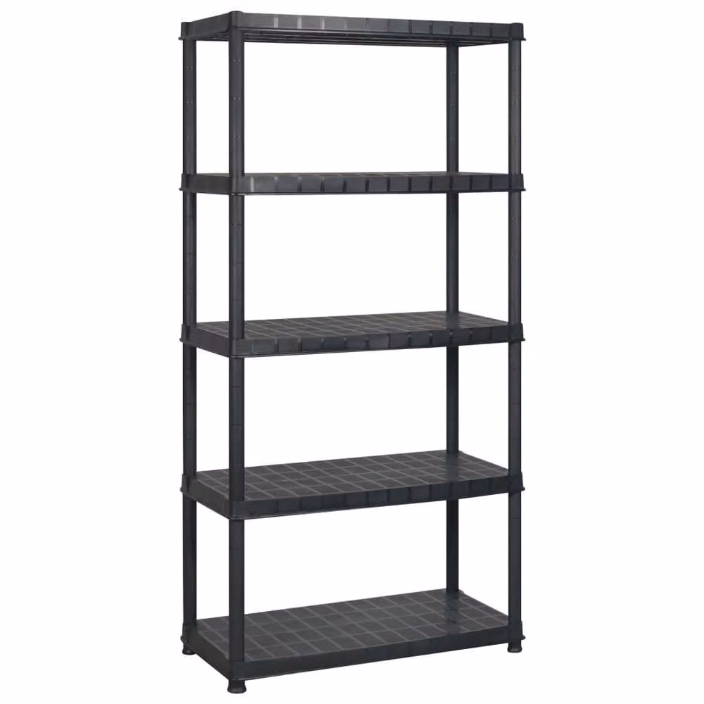 Berkfield Home 5-Tier Plastic Storage Shelf, Black, H 185 x W 274.5 x D 45.7 cm – 3