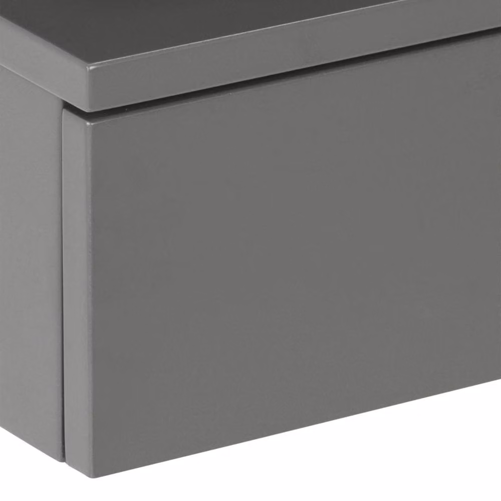 Wyld Haus Lincoln Grey Wall Mounted Floating Bedside Table with 1 Soft Close Drawer and Open Shelf, W/D/H: 35 x 22.5 x 32 cm – 4