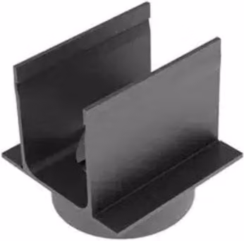 Polycon LUXE Threshold Drain Channel with Vertical Outlet in Black