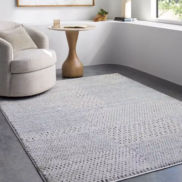 Livabliss Galey Alix Architect III Modern Geometric High Pile Rug in Ivory, Black and White, W: 80 cm, L: 220 cm – 1