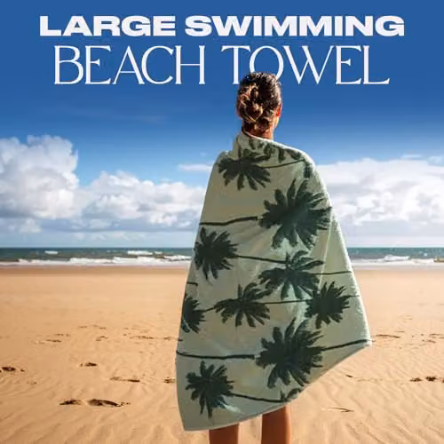 OHS Green Microfibre Palm Beach Bath Towel, W/H: 71 x 152 cm – 2