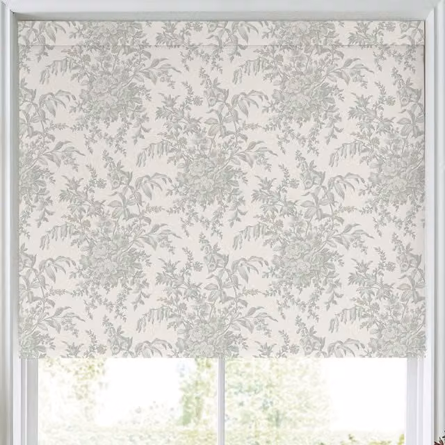 Laura Ashley Picardie Translucent Made to Measure Floral Roller Blind in Green and Grey