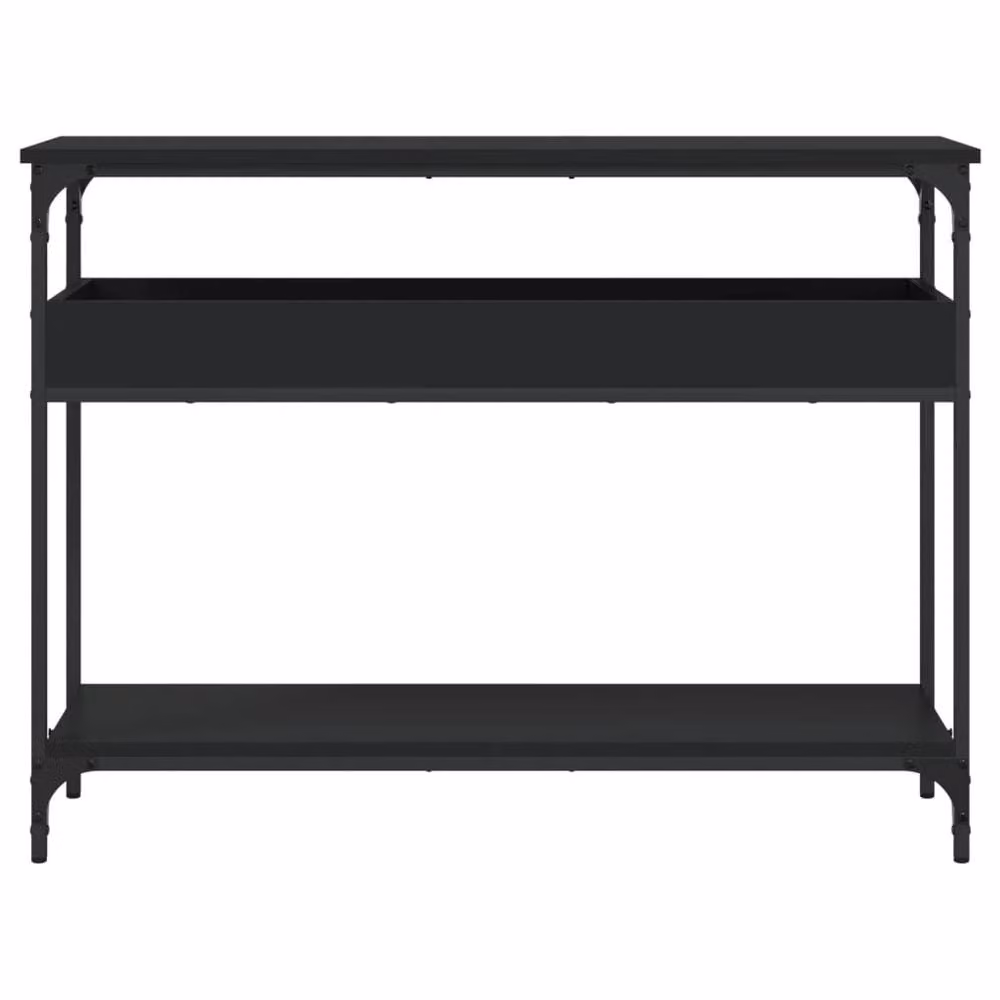 Berkfield Home Console Table with Shelf in Black, W/D/H: 100 x 29 x 75 cm – 3