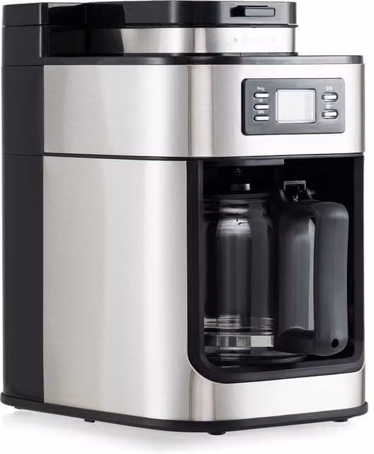 Costway Silver 8-Cup Drip Coffee Maker with Timer, Keep Warm Function and Glass Jug