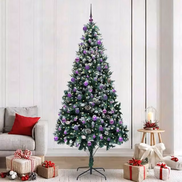 Berkfield Home Artificial Green Christmas Tree with 300 LEDs and Stand, Height: 240 cm – 1