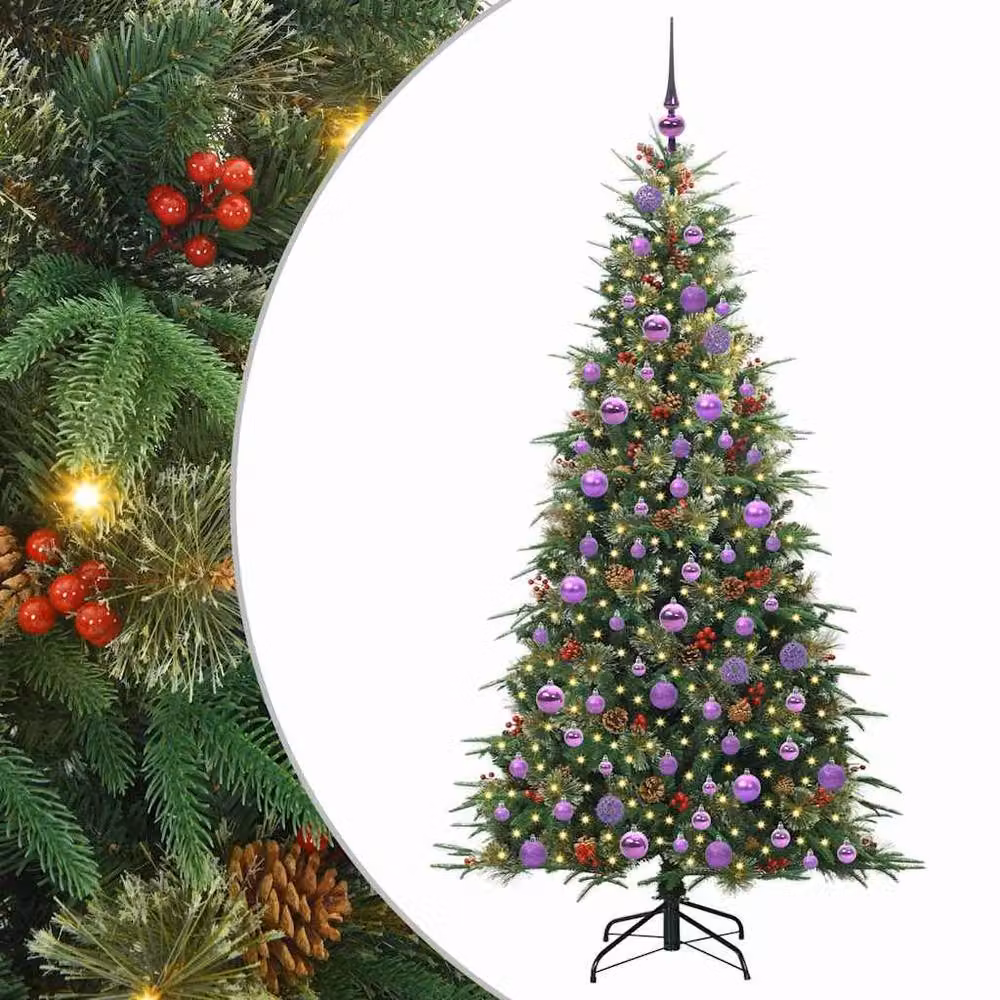 Berkfield Home Elegant Artificial Hinged Christmas Tree, Green, Height: 180 cm – 3