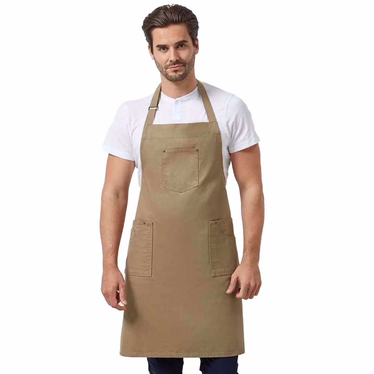 Premier Twill Chino Full Apron in Beige – 2
