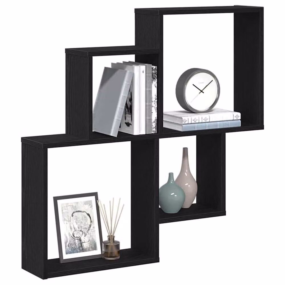 Berkfield Home Black Oak Wall Mounted Cabinet, W: 80 cm, D: 15 cm, H: 78.5 cm – 3