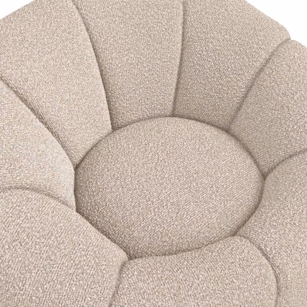 Wyld Haus Juniper Retro Bouclé Swivel Armchair in Beige – 3