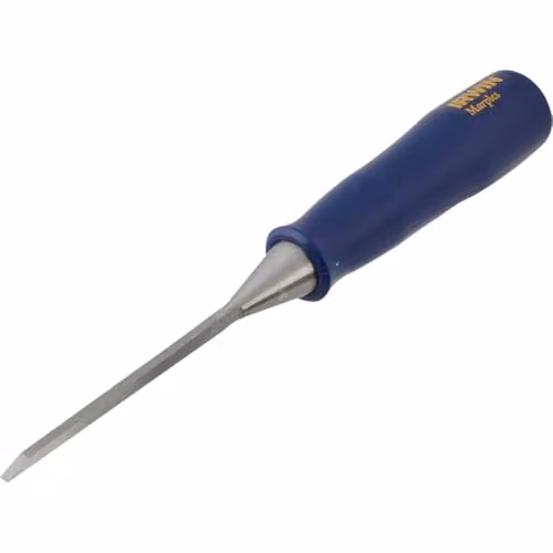 Irwin Marples Blue Chip Hardened Steel Wood Chisel, Blue and White, 1/8 inch (3.175 mm)