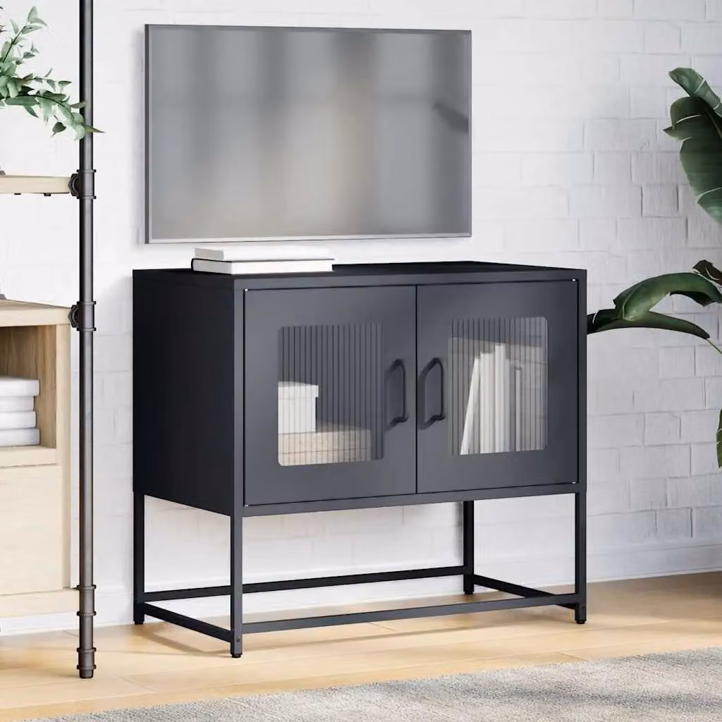 Berkfield Home Industrial TV Cabinet in Anthracite and Black, W/D/H: 68 x 39 x 60.5 cm – 2