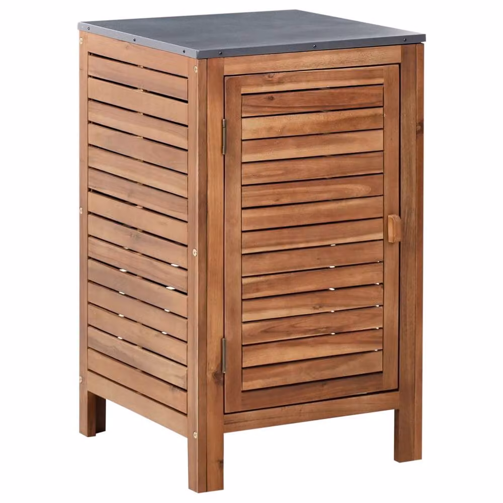 Wyld and Coco Outdoor Kitchen Cabinet in Brown Acacia Wood and Steel – 2