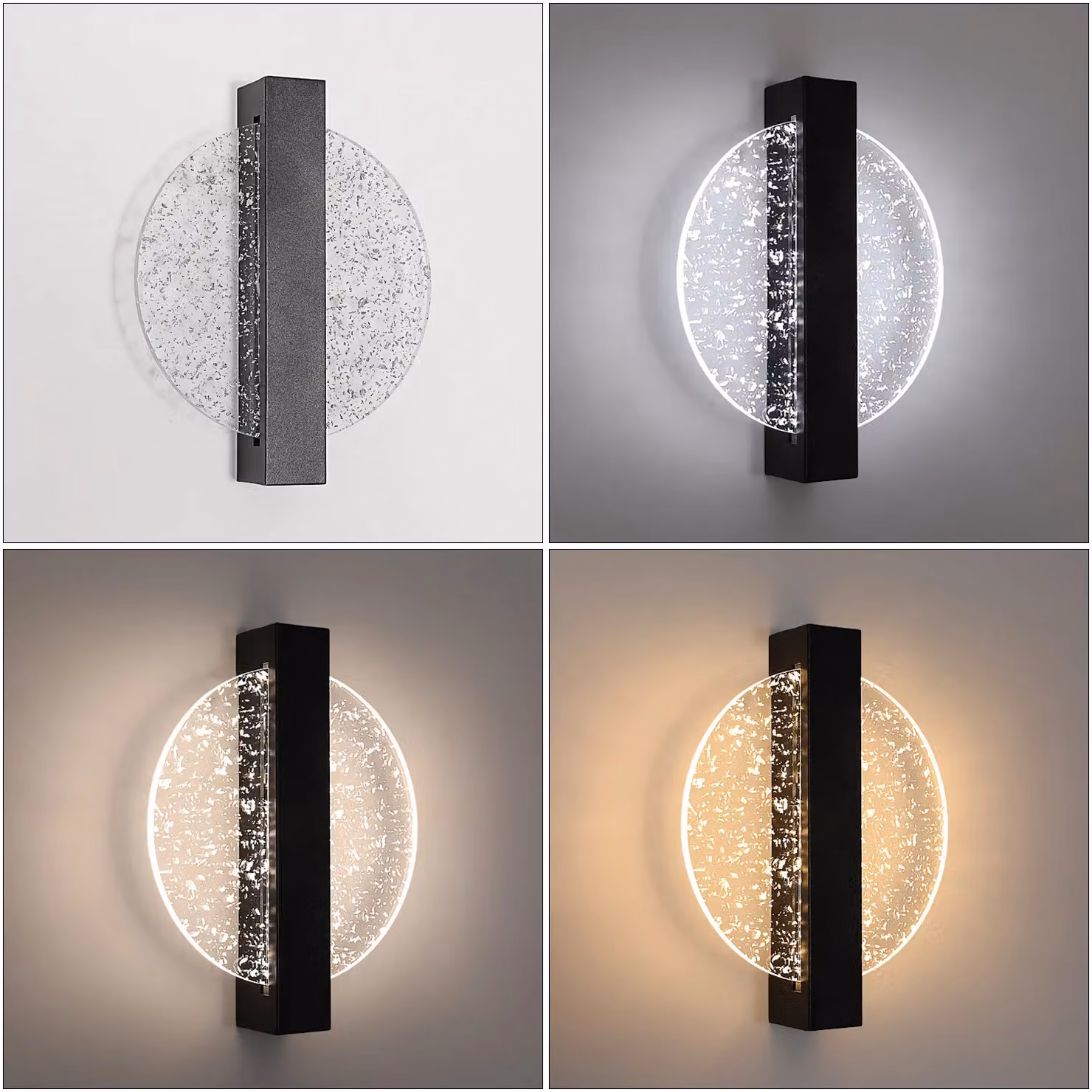 COMELY 12W Round LED Modern Wall Lamp in Black – 4