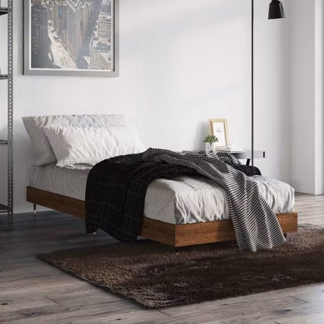 Berkfield Home Small Single Bed Frame in Brown Oak