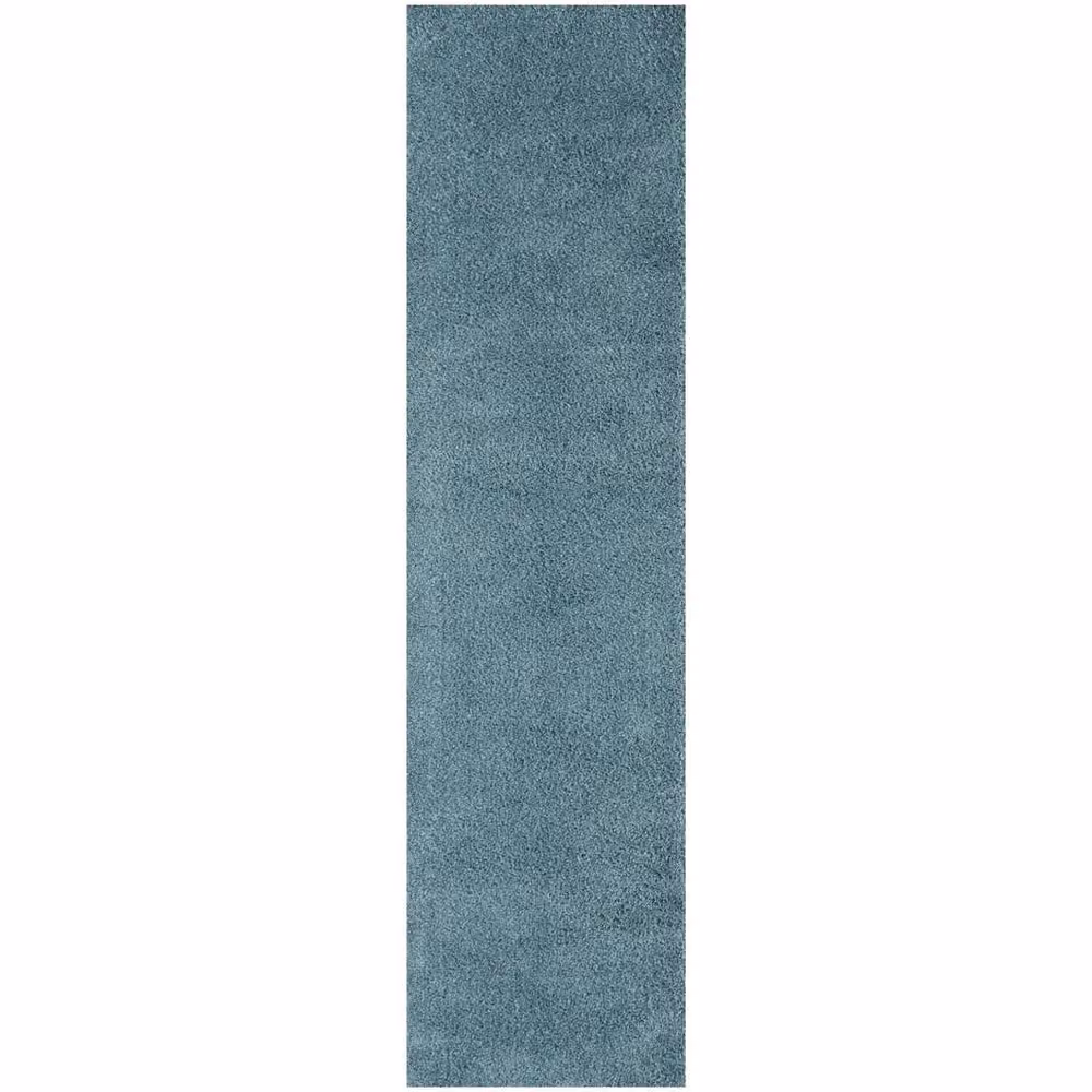 THE RUGS Soft Plain High Pile Shaggy Square Rug in Duck Egg Blue, W/D/H: 120 x 120 x 3 cm – 3
