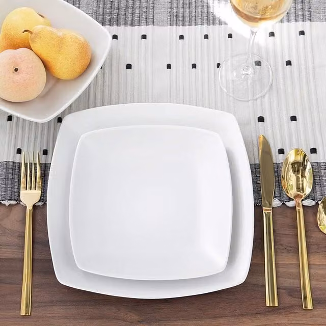 Creative Tops 12 Piece Geometric White Dinner Service Set for 4