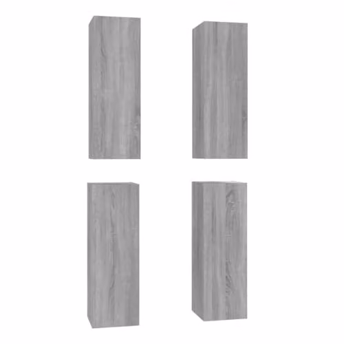vidaXL Set of 4 Grey Wall-Mounted Cabinet Doors with Hinged Doors, W/D/H: 30.5 x 30 x 90 cm