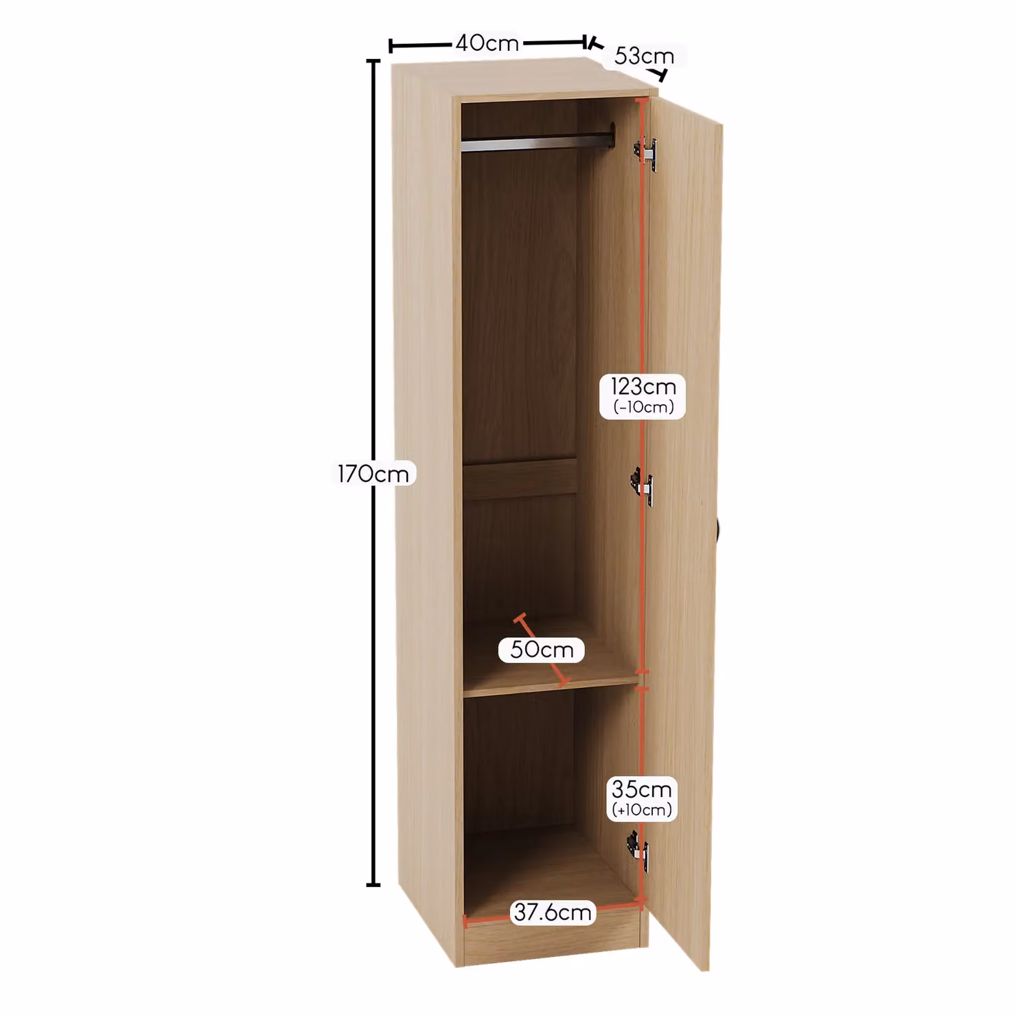 Home Discount Vida Designs Riano 1 Door Wardrobe in Brown – 2