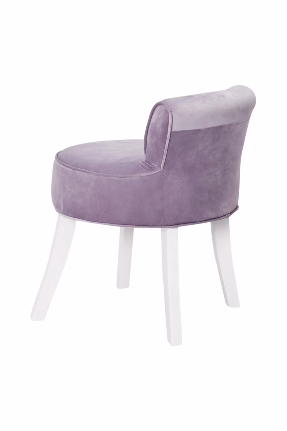 H&O Direct Purple Velvet Dressing Footstool with White Rubberwood Legs – 2