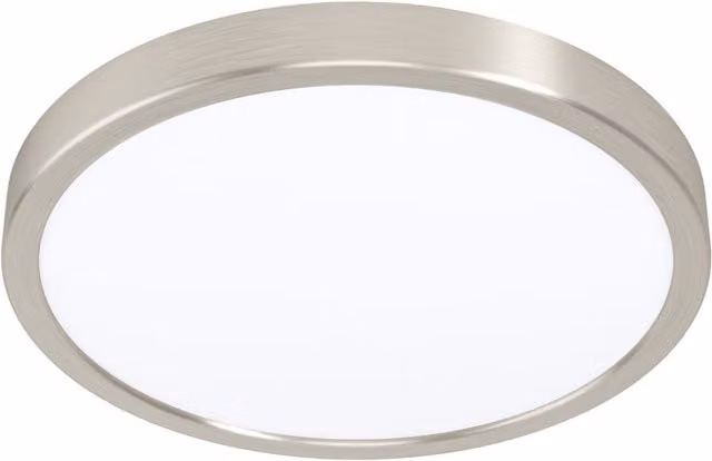 Loops Round Surface Mounted LED Wall and Ceiling Light in Satin Nickel, 20W, 3000K Warm White, Diameter: 28.5 cm