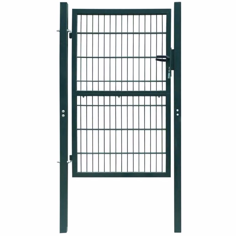 Berkfield Home Single 2D Steel Swing Fence Gate, Green, W: 106 cm, H: 230 cm – 2