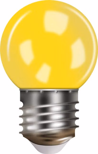 Xmas Haus G45 Shatterproof LED Drop Bulb with E27 Base in Multicolour and Yellow – 3